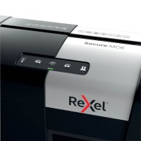 Rexel Secure MC6 Aktenvernichter mit Partikelschnitt P-5, 2 x 15 mm, bis 6 Blatt, schwarz