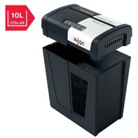 Rexel Secure MC6 Aktenvernichter mit Partikelschnitt P-5, 2 x 15 mm, bis 6 Blatt, schwarz