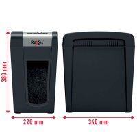 Rexel Secure MC6-SL Aktenvernichter mit Partikelschnitt P-5, 2 x 15 mm, bis 6 Blatt, schwarz