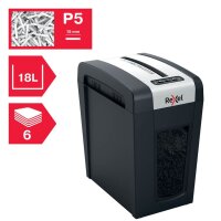Rexel Secure MC6-SL Aktenvernichter mit Partikelschnitt P-5, 2 x 15 mm, bis 6 Blatt, schwarz