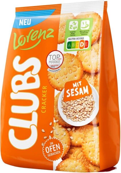 Lorenz Clubs Cracker Sesam 180,0 g