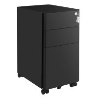 SONGMICS Rollcontainer schwarz 3 Auszüge 30,0 x 46,0...