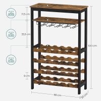 SONGMICS Weinregal vintage-braun 66,0 x 30,0 x 100,0 cm