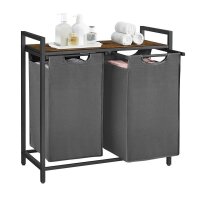 VASAGLE Wäschesortierer grau, braun, 1 St.