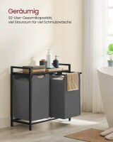 VASAGLE Wäschesortierer grau, braun, 1 St.