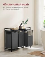 VASAGLE Wäschesortierer grau, schwarz, 1 St.