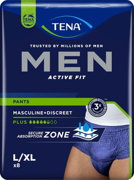 TENA Inkontinenzhosen MEN ACTIVE FIT PANTS PLUS, 8 St.
