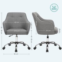 SONGMICS Bürostuhl, OBG019G01V1 Stoff grau, Gestell...