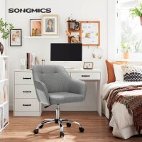 SONGMICS Bürostuhl, OBG019G01V1 Stoff grau, Gestell silber