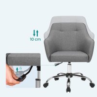 SONGMICS Bürostuhl, OBG019G01V1 Stoff grau, Gestell silber