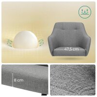 SONGMICS Bürostuhl, OBG019G01V1 Stoff grau, Gestell silber
