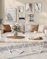 VASAGLE Couchtische-Set rund Spanplatte braun, 2 Set