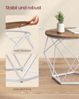 VASAGLE Couchtische-Set rund Spanplatte braun, 2 Set