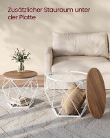 VASAGLE Couchtische-Set rund Spanplatte braun, 2 Set