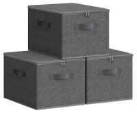 SONGMICS Aufbewahrungsboxen silbergrau 40,0 x 30,0 x 25,0...