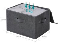 SONGMICS Aufbewahrungsboxen silbergrau 40,0 x 30,0 x 25,0...