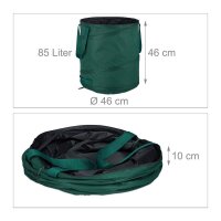relaxdays Gartenabfallsäcke 3x 85,0 l grün, 3 St.
