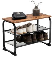 VASAGLE Schuhregal braun, schwarz 66,0 x 30,0 x 45,0 cm