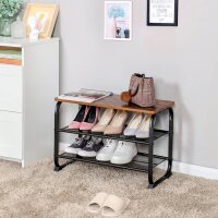 VASAGLE Schuhregal braun, schwarz 66,0 x 30,0 x 45,0 cm