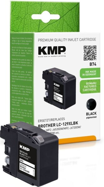 KMP B74 schwarz Druckerpatrone kompatibel zu brother LC-129XLBK