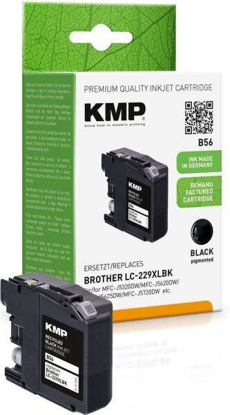 KMP B56 schwarz Druckerpatrone kompatibel zu brother LC-229XLBK