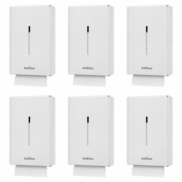 6 Satino by wepa Papierhandtuchspender 332840 weiß Vollpappe