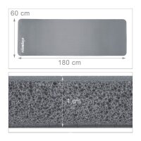 relaxdays Yogamatte grau 60,0 x 180,0 x 1,0 cm