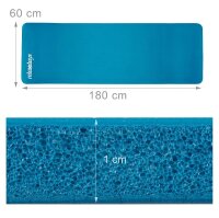 relaxdays Yogamatte blau 60,0 x 180,0 x 1,0 cm