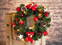 Idena Weihnachtskranz LED Dekoleuchte grün