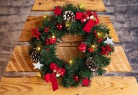 Idena Weihnachtskranz LED Dekoleuchte grün