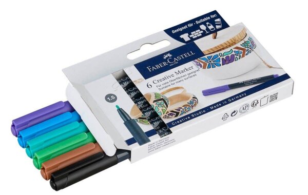 FABER-CASTELL Fairy forest Lackmarker farbsortiert 1,5 mm, 6 St.