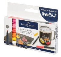 FABER-CASTELL Summer breeze Lackmarker farbsortiert 1,5 mm, 6 St.