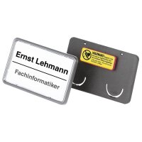 25 DURABLE Clip-Card Namensschilder mit Magnet 7,5 x 4,0 cm