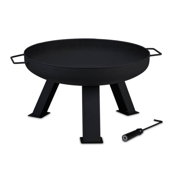 relaxdays Feuerschale schwarz 60,0 cm