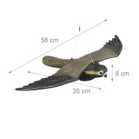 relaxdays Vogelschreck Falke lebensgroß schwarz 58,0 x 35,0 x 8,0 cm