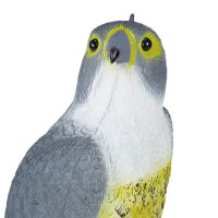 relaxdays Vogelschreck Falke sitzend grau 17,0 x 19,0 x 40,5 cm