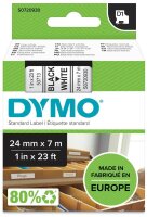 DYMO Schriftband D1 53713 S0720930, 24 mm, schwarz auf...