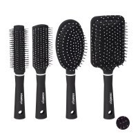 relaxdays Haarbürsten-Set schwarz, weiß, 4 St.