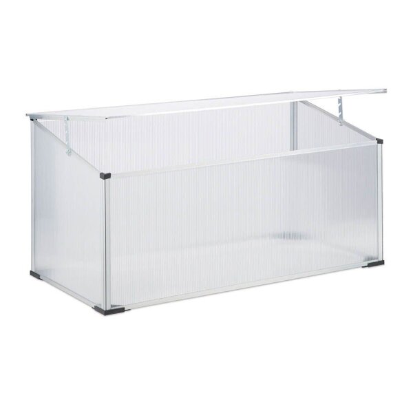 relaxdays Frühbeet Kunststoff transparent rechteckig 100,0 x 50,0 x 50,0 cm, 1 St.
