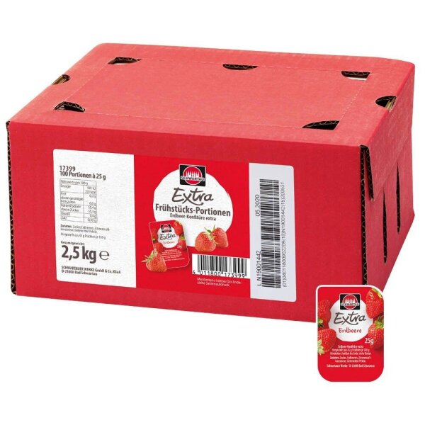 SCHWARTAU  ExtraErdbeere  Konfitüre, 100 St.