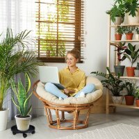 relaxdays Pflanzenroller Kunststoff, Ø 35,5 cm schwarz rund, 2 St.