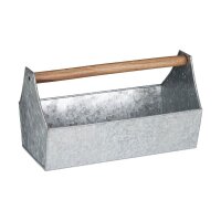 relaxdays Blumenkasten Metall silber rechteckig 36,0 x...