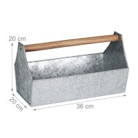 relaxdays Blumenkasten Metall silber rechteckig 36,0 x 20,0 cm