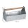relaxdays Blumenkasten Metall silber rechteckig 36,0 x 20,0 cm