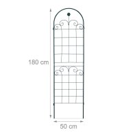 relaxdays Rankgitter Metall dunkelgrün rechteckig 50,0 x 1,5 x 180,0 cm, 2 St.