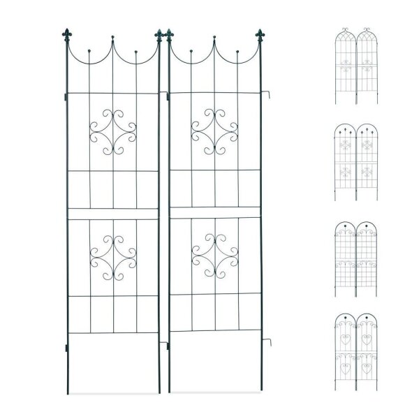 relaxdays Rankgitter Metall dunkelgrün rechteckig 50,0 x 1,5 x 180,0 cm, 2 St.