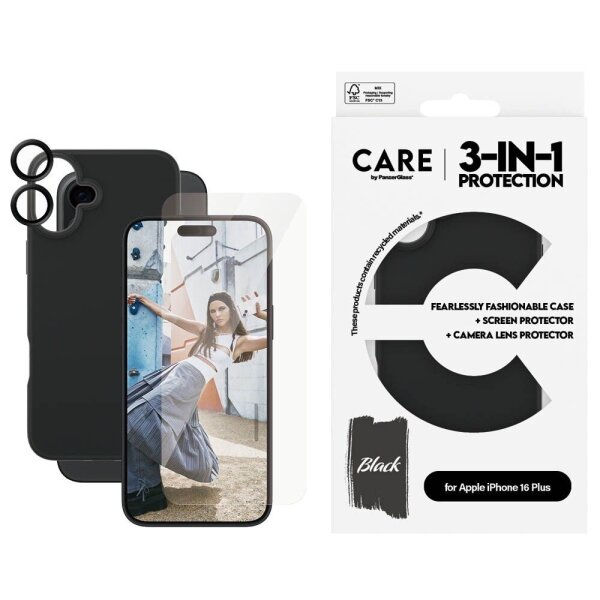 CARE by PanzerGlass® 3-in-1 Schutz-Set für Apple iPhone 16 Plus