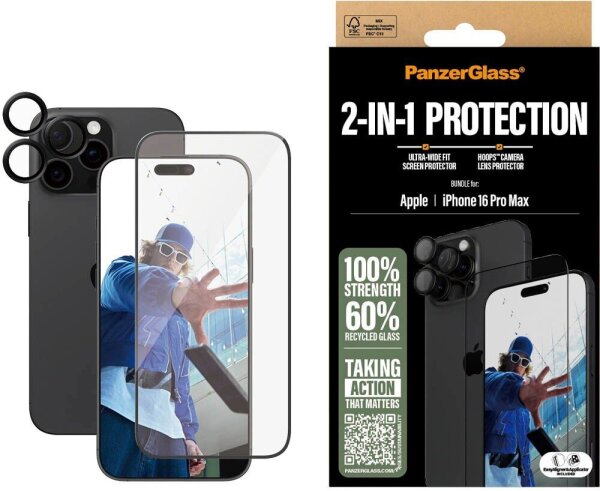 PanzerGlass™ 2-in-1 Schutz-Set für Apple iPhone 16 Pro Max