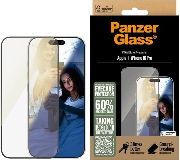 PanzerGlass™ Eyecare Display-Schutzglas für Apple iPhone 16 Pro