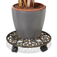 relaxdays Pflanzenroller Metall, Ø 33,5 cm bronze...